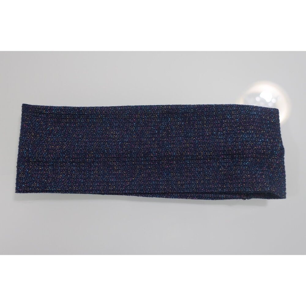 Navy Shimmer Headband Ribbed Knit NWOT